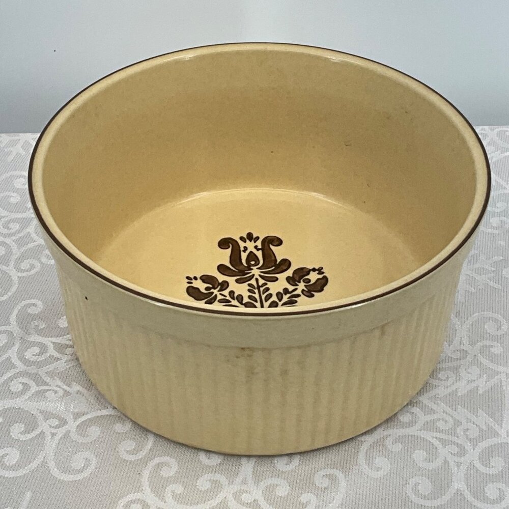Pfaltzgraff Ceramic Bowl Brown‎ Floral Design